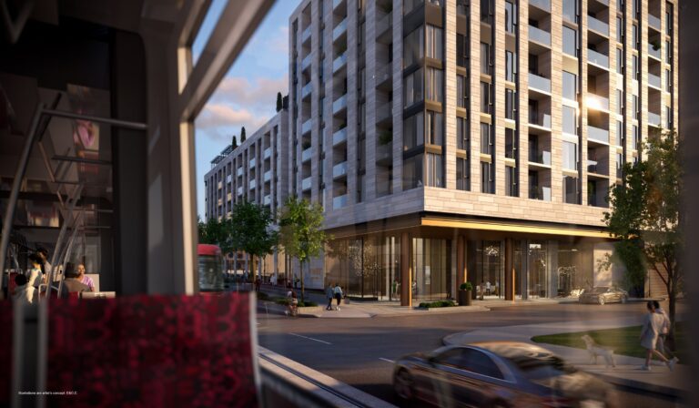 Forêt Forest Hill seen from inside a TTC streetcar on St. Clair Avenue West (artist’s concept)