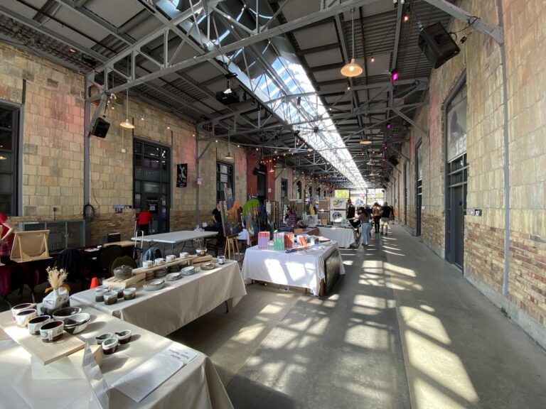 The farmers market inside Wychwood Barns, 2023
