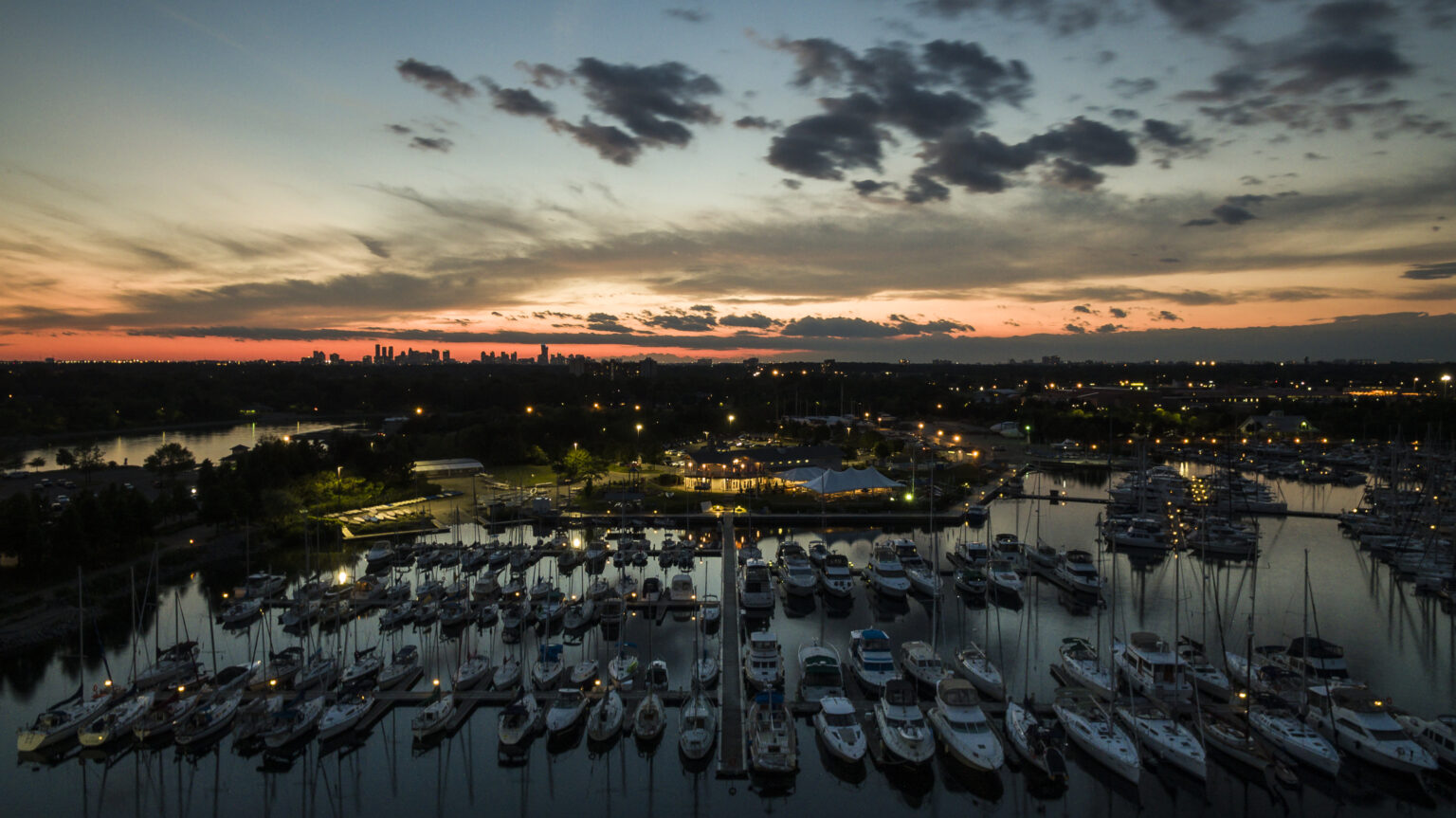 Boats at Lakefront Promenade Marina in Lakeview, Mississauga