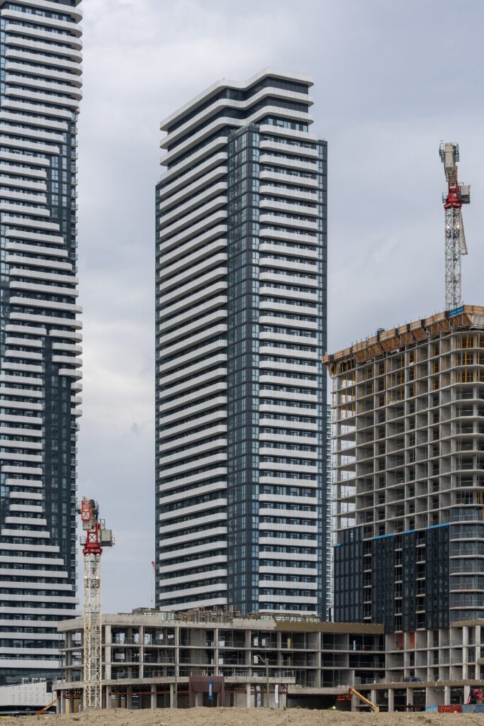 Condominium towers under construction in Vaughan Metropolitan Centre, May 2026